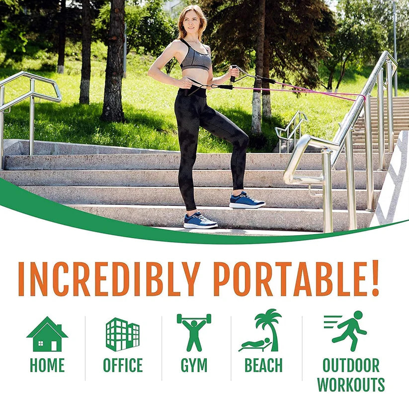 11 Pcs Resistance Band Set For Men & Women ★★★★★ 5.0 (2400+ Reviews)